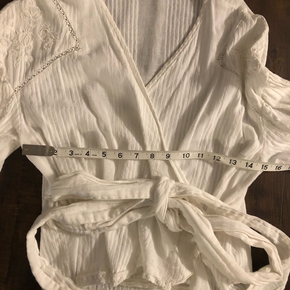 Zara white wrap around long sleeve blouse size S - Picture 12 of 15